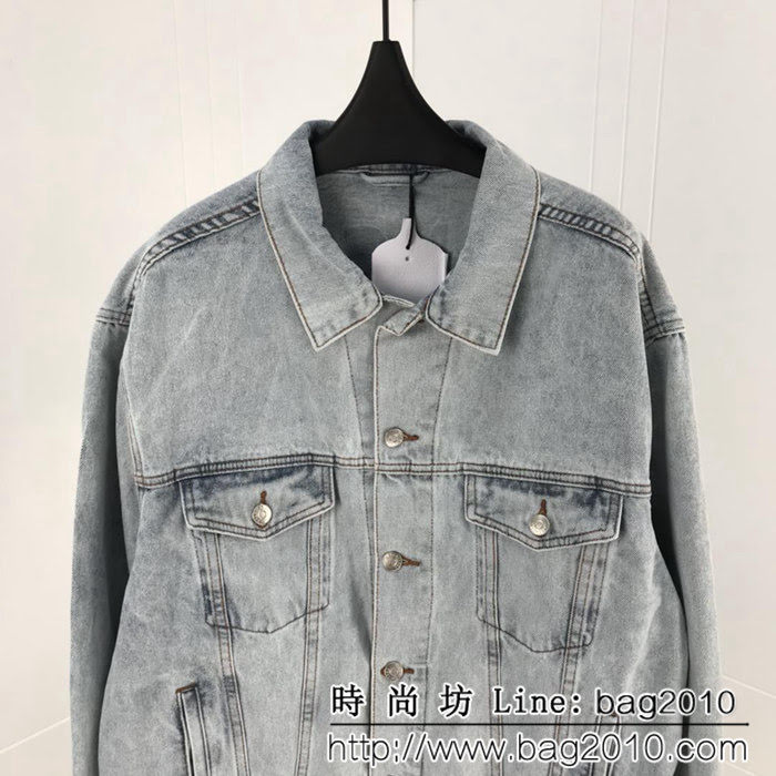 BALENCIAGA巴黎世家 新款 背後字母logo牛仔外套 明星同款 情侶款 ydi1062